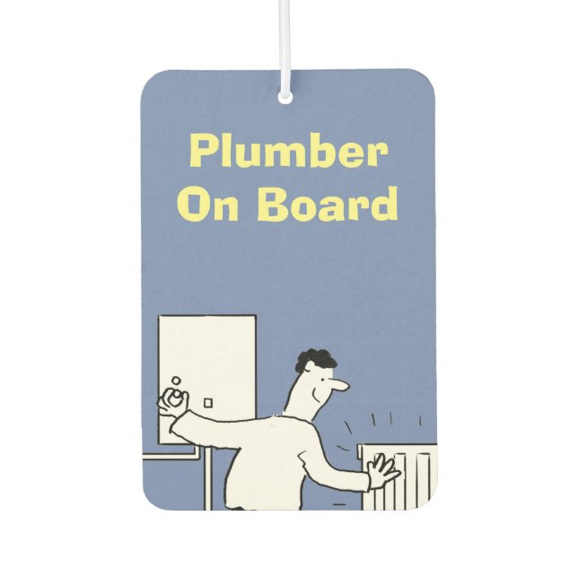 Plumber On Board Car Air Freshener (Front)