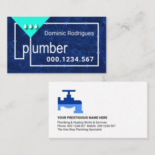 Plumber Pipeline Leaking Water Business Card