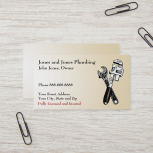 Plumber Plumbing Business Card