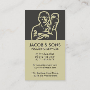 Plumber Plumbing Home Repair Business Card