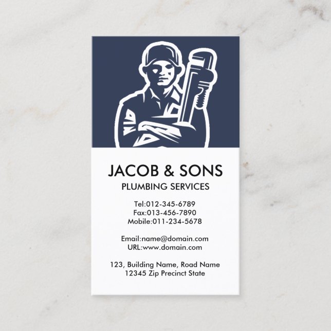 Plumber Plumbing Home Repair Business Card (Front)