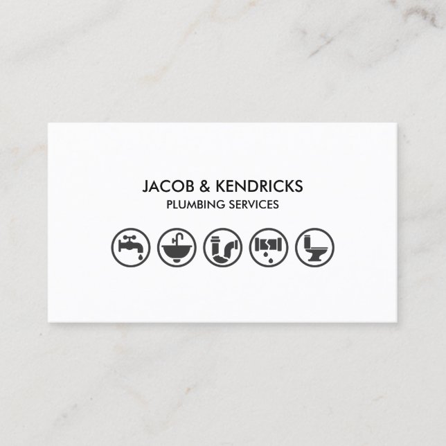 Plumber Plumbing Home Repair Business Card (Front)