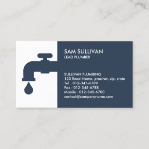 Plumber Plumbing Leaking Faucet Home Repair Business Card