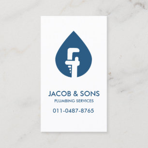 Plumber Plumbing Pipe Wrench  Business Card