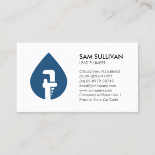 Plumber Plumbing Pipe Wrench  Business Card