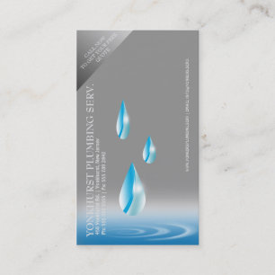 Plumber Plumbing Service Droplets Business Card
