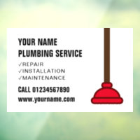 Plumber service red drain plunger business logo