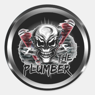 Plumber Skull: The Plumber Classic Round Sticker