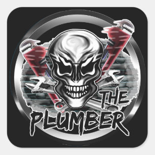 Plumber Skull: The Plumber Square Sticker
