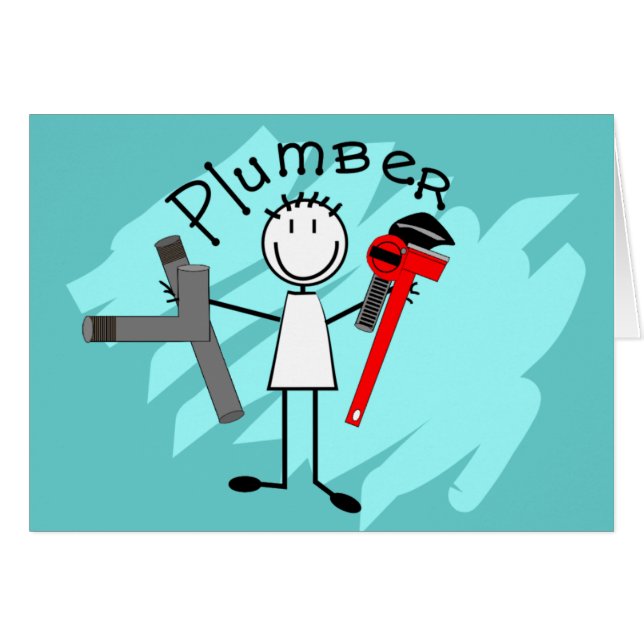 Plumber  stick person design (Front Horizontal)