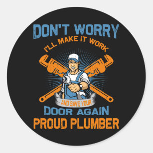 Plumber T-shirt Classic Round Sticker