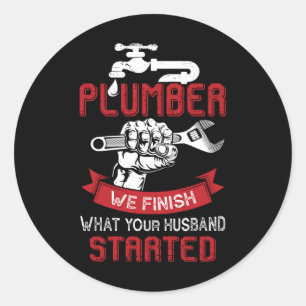 Plumber T-shirt Classic Round Sticker
