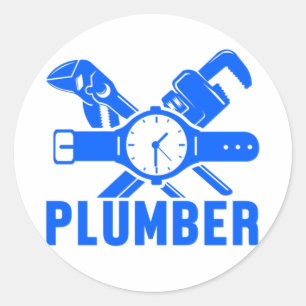Plumber Tools Tool Plumbing Pipe Craft Job Gift Classic Round Sticker
