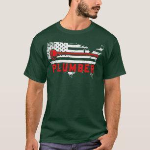 Plumber USA Flag American Plumbing Pipefitter Of T-Shirt