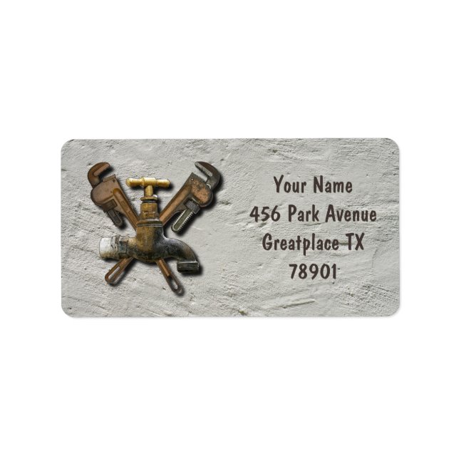 Plumber Water Sewage Drainage Engineer Technician Label (Front)