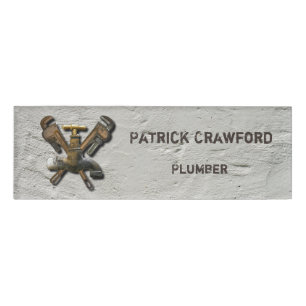 Plumber Water Sewage Drainage Engineer Technician Name Tag