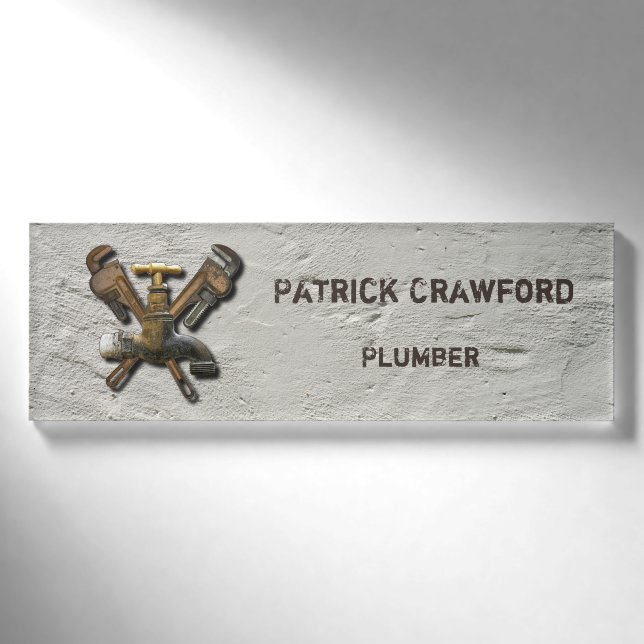 Plumber Water Sewage Drainage Engineer Technician Name Tag (Front)