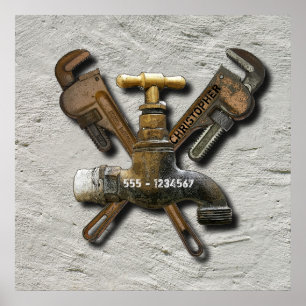 Plumber Water Sewage Drainage Engineer Technician Poster