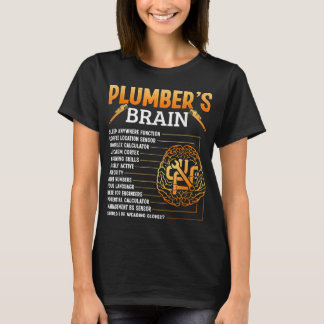 Plumbers Brain Plumbing Pipe Fitter Craftsman T-Shirt