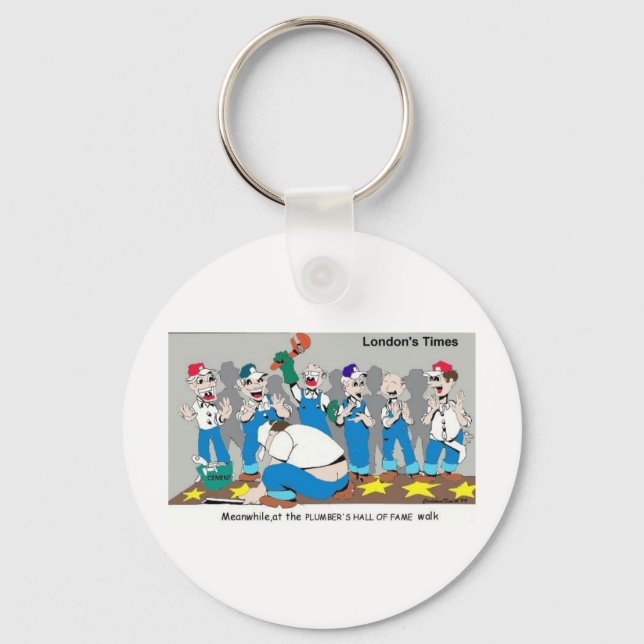 Plumbers Hall Of Fame Funny Gifts & Collectibles Keychain (Front)