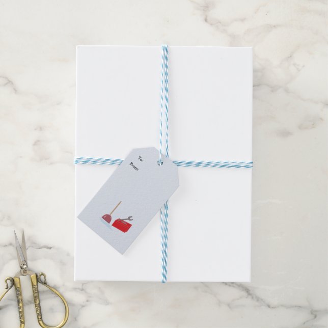 Plumber's Tools Gift Tags (With Twine)