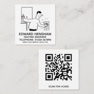 Plumbing and Heating Engineer Square Business Card