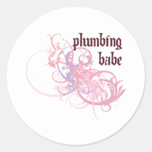 Plumbing Babe Classic Round Sticker