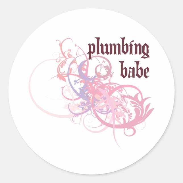 Plumbing Babe Classic Round Sticker (Front)