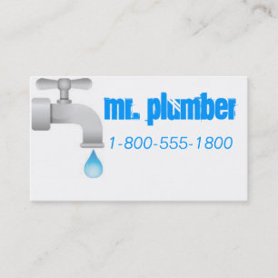 Plumbing Blue Business Card