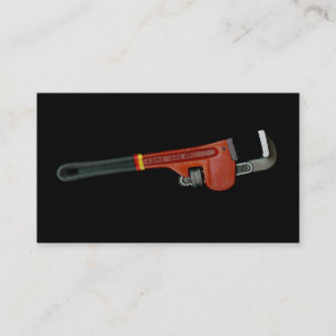 Plumbing business cards plumbers wrench art