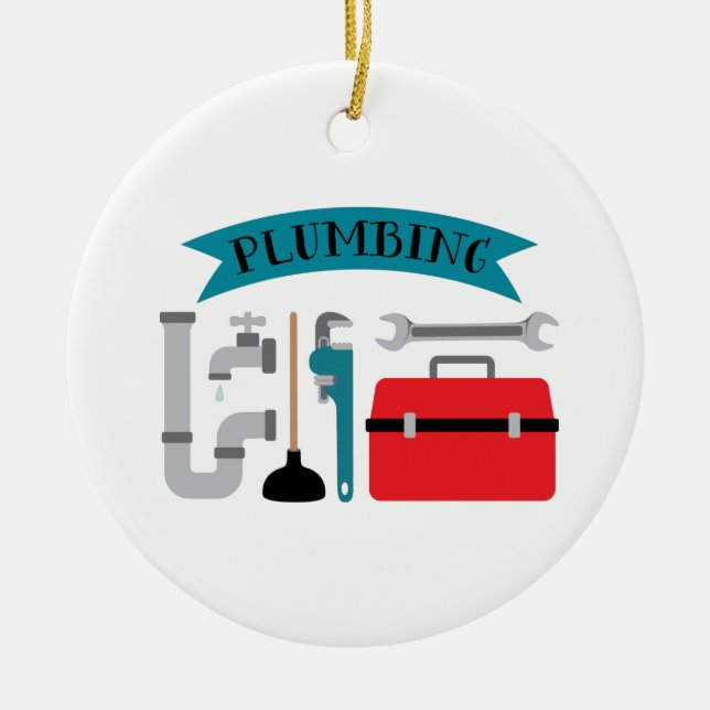 Plumbing Ceramic Ornament (Front)