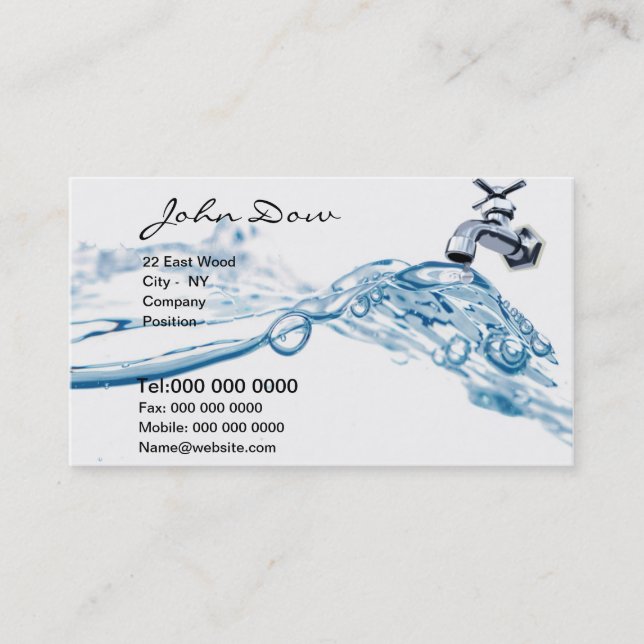 plumbing company Business Card v1 (Front)