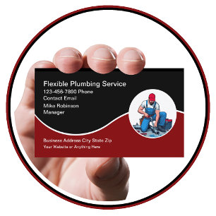 Plumbing Contractor Modern Business Cards