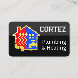 Plumbing Heating Home Pipe Frame Business Card