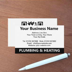 Plumbing & Heating QR Code Business Card