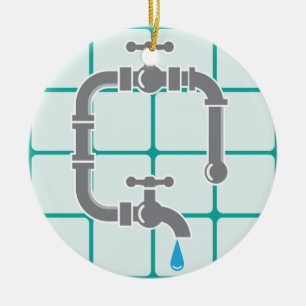 Plumbing pipe ceramic ornament