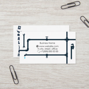 Plumbing pipeline service and repair business card