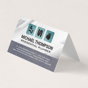 Plumbing Pipes Icons   Blue Collar Business Card