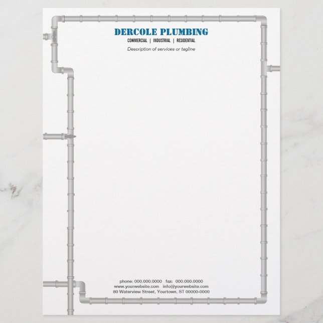 Plumbing Pipes Letterhead (Front)