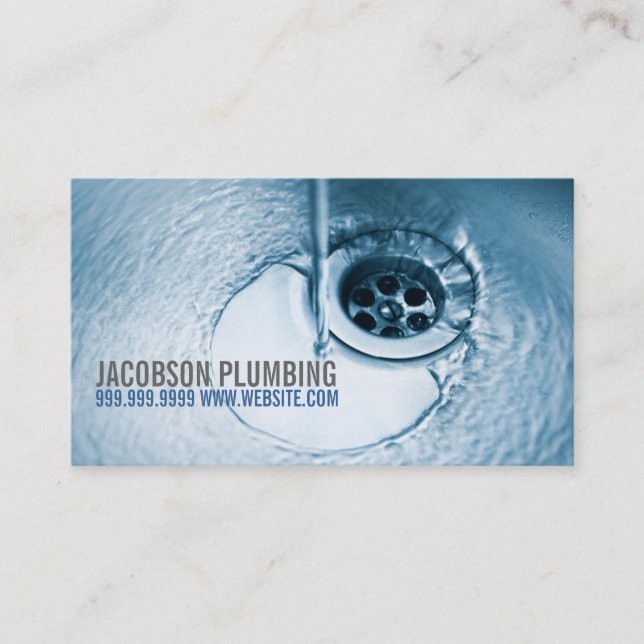 Plumbing Plumber Faucet Water Handyman Maintenance Business Card (Front)