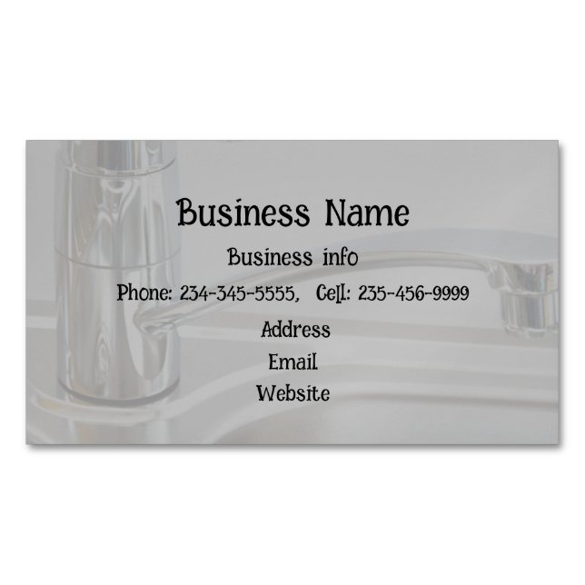 Plumbing Plumber Gas Fitting Mechanical  Magnetic Business Card (Front)