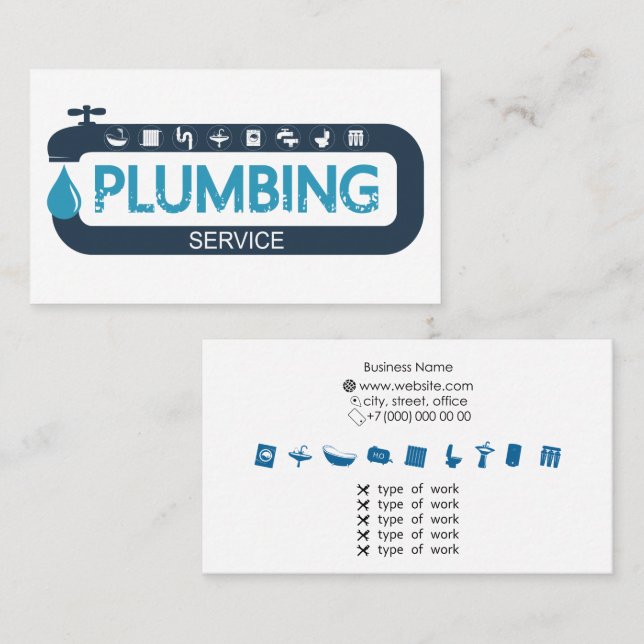 Plumbing repair and service business card (Front/Back)