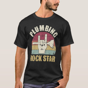 Plumbing rockstar, funny plumber, toilet plunger h T-Shirt