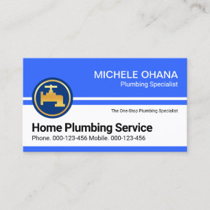 Plumbing Service Blue Water Layers Business Card