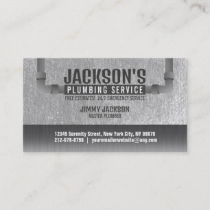 Plumbing Service Business Cards with slogan