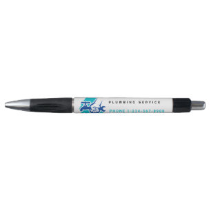 Plumbing Service Water Drop Logo Plumber Business Pen