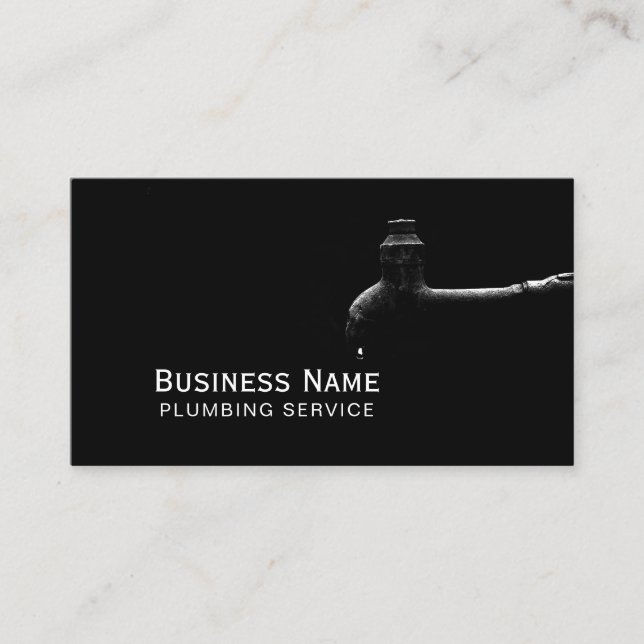 Plumbing Service Water Pipe Professional Business Card (Front)