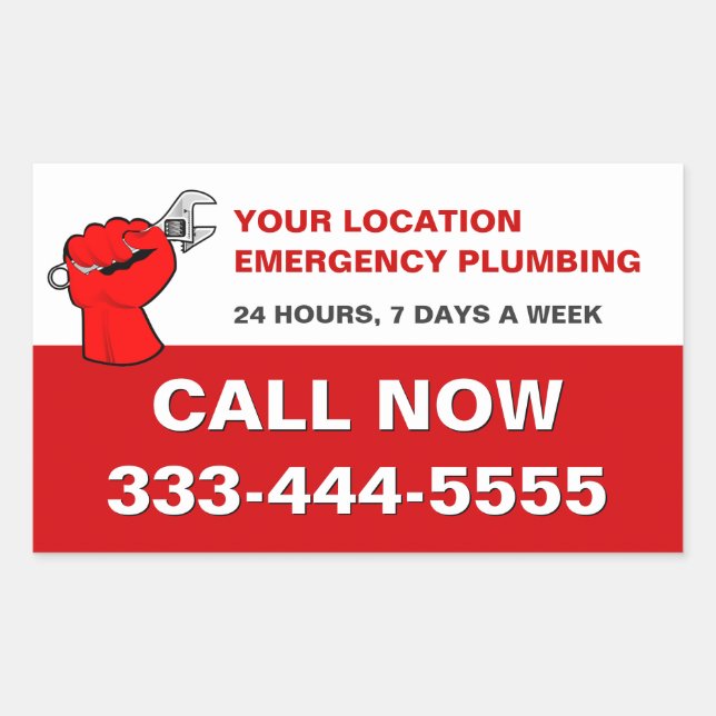 PLUMBING SERVICES & LOCAL EMERGENCY PLUMBERS STICKER (Front)