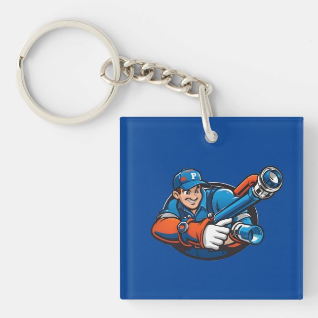 plumbing services logo keychain (Front)