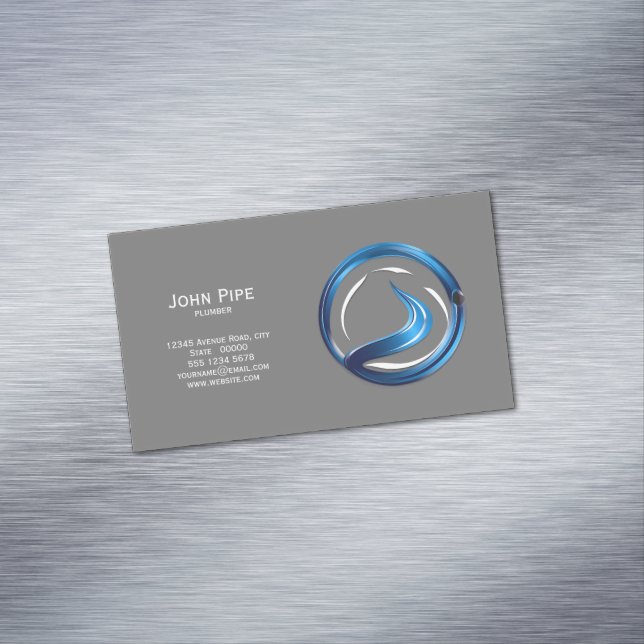 plumbing services logo 	Magnetic business card (In Situ)